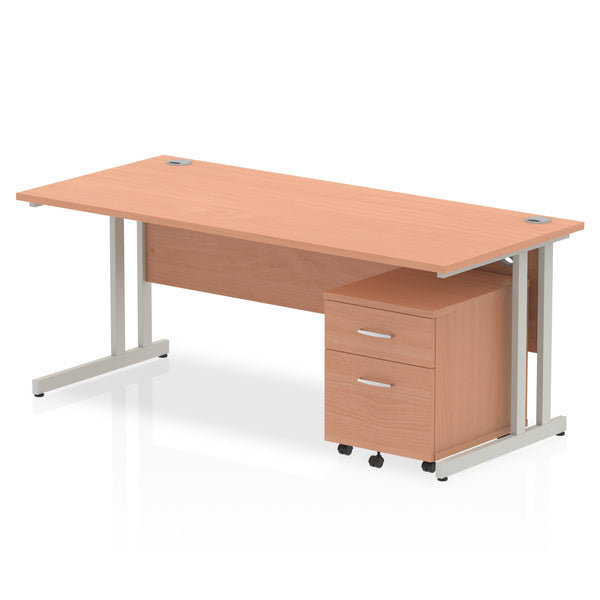 OE - Impulse 1800mm Cantilever Straight Desk With Mobile Pedestal