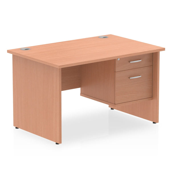 OE - Impulse 1200mm Panel End Straight Desk With Single Fixed Pedestal