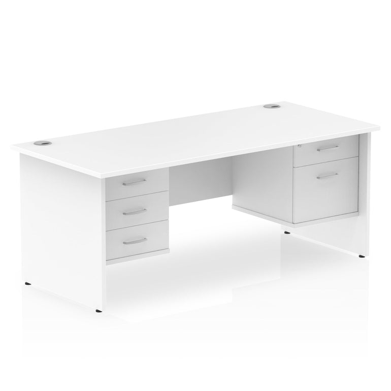 Impulse 1800mm Panel End Straight Desk With Two Fixed Pedestal