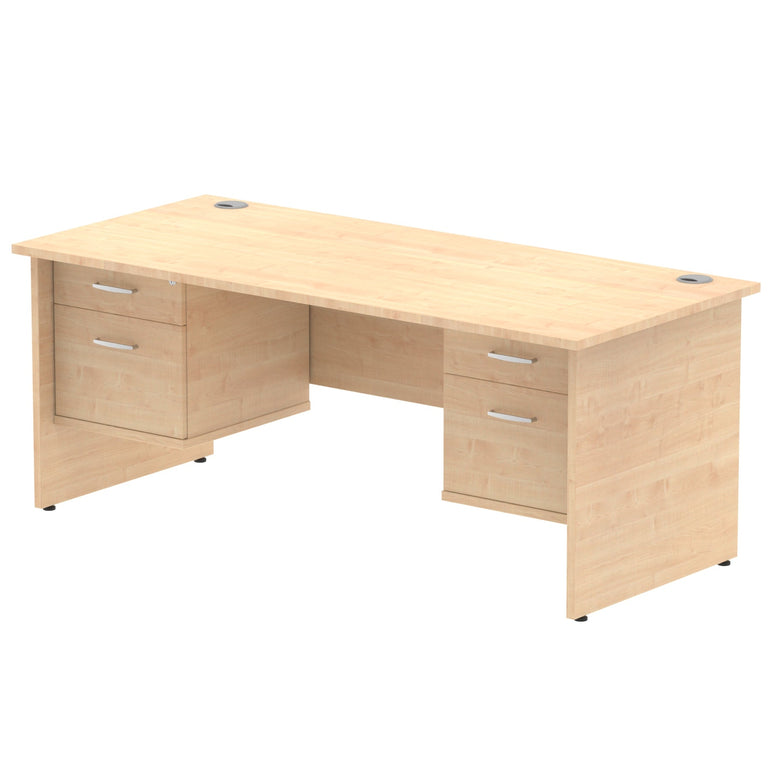 Impulse 1800mm Panel End Straight Desk With Two Fixed Pedestal