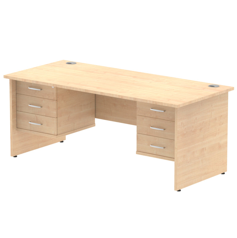 Impulse 1800mm Panel End Straight Desk With Two Fixed Pedestal
