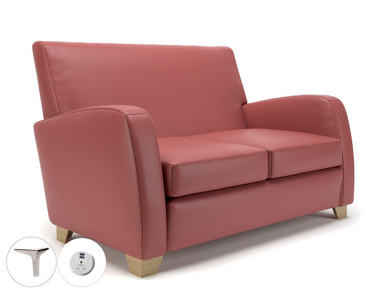 Wynne 132cm Wide Sofa in Cristina Marrone Ultima Faux Leather