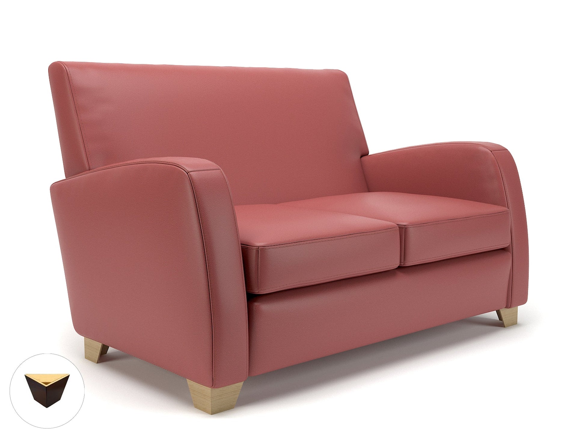 Wynne 132cm Wide Sofa in Cristina Marrone Ultima Faux Leather