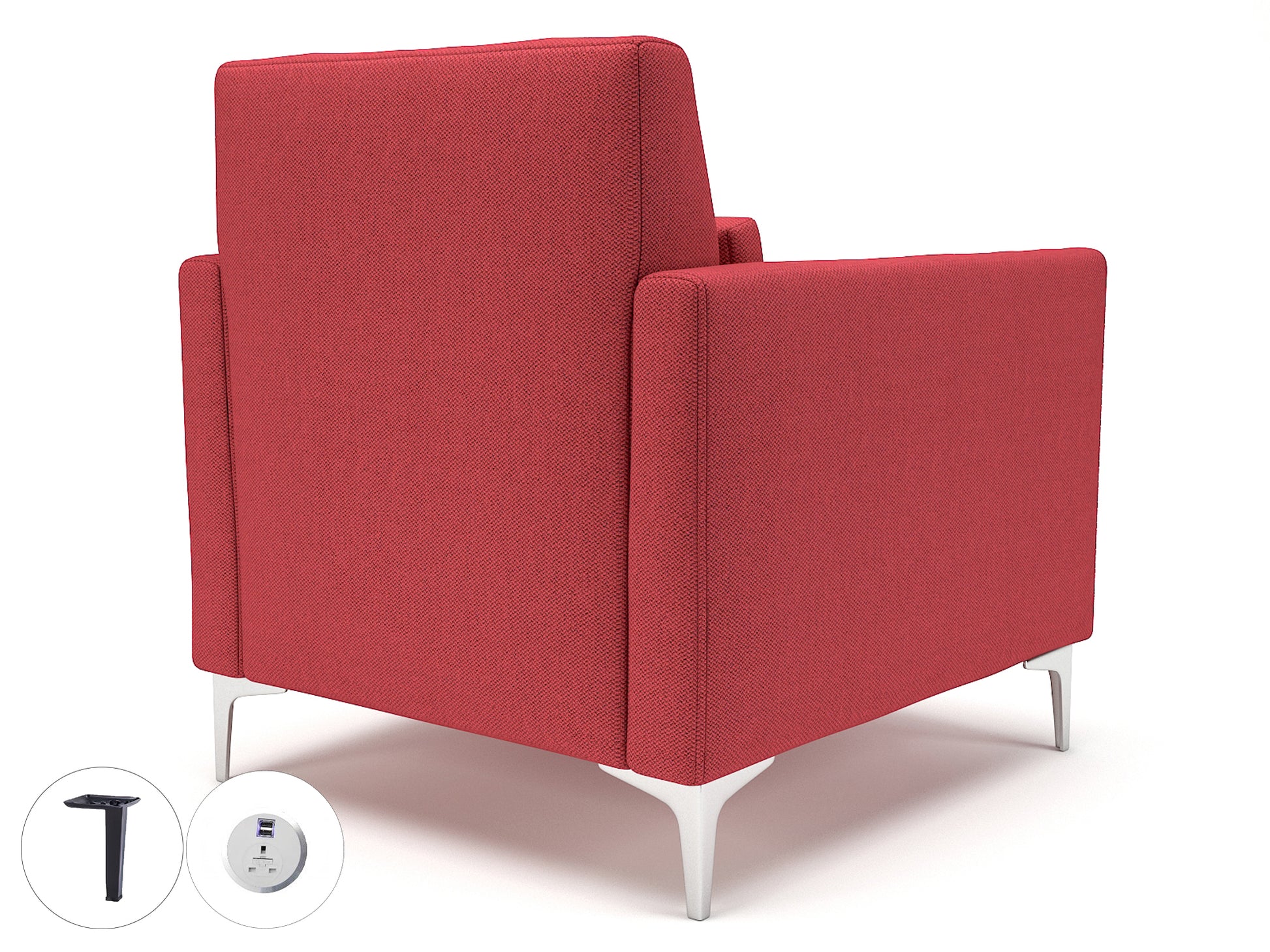Roselle 90cm Wide Armchair in Camira Era Fabric with Socket