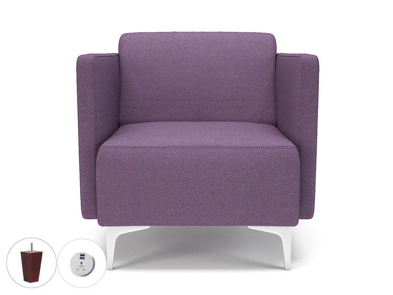 Napa Slim Arm 75cm Wide Armchair in Camira Era Fabric with Socket