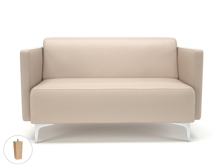 Napa Slim Arm 125cm Wide Sofa in Cristina Marrone Ultima Faux Leather
