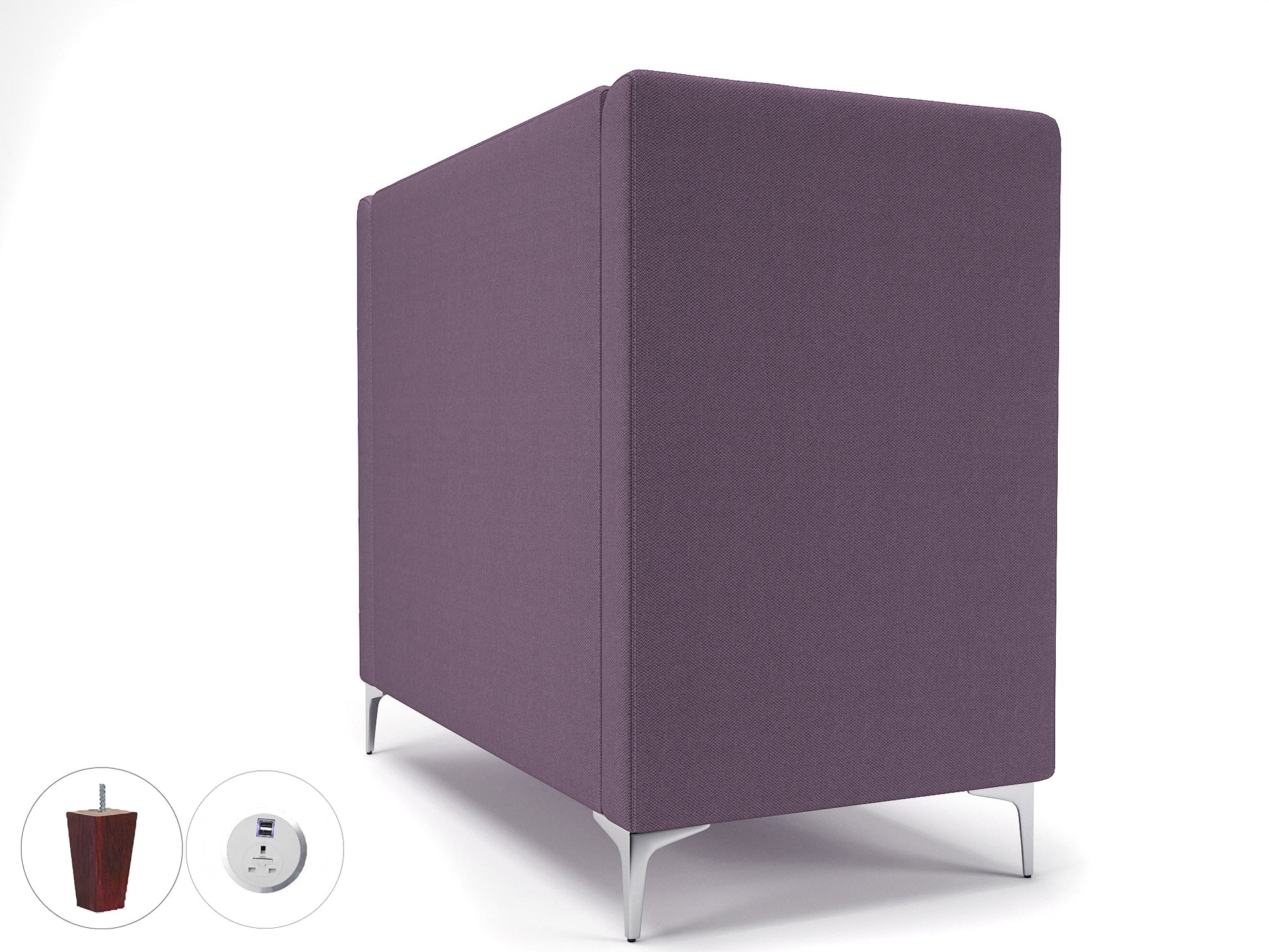 Altus 128cm Wide Privacy Booth in Camira Era Fabric with Socket