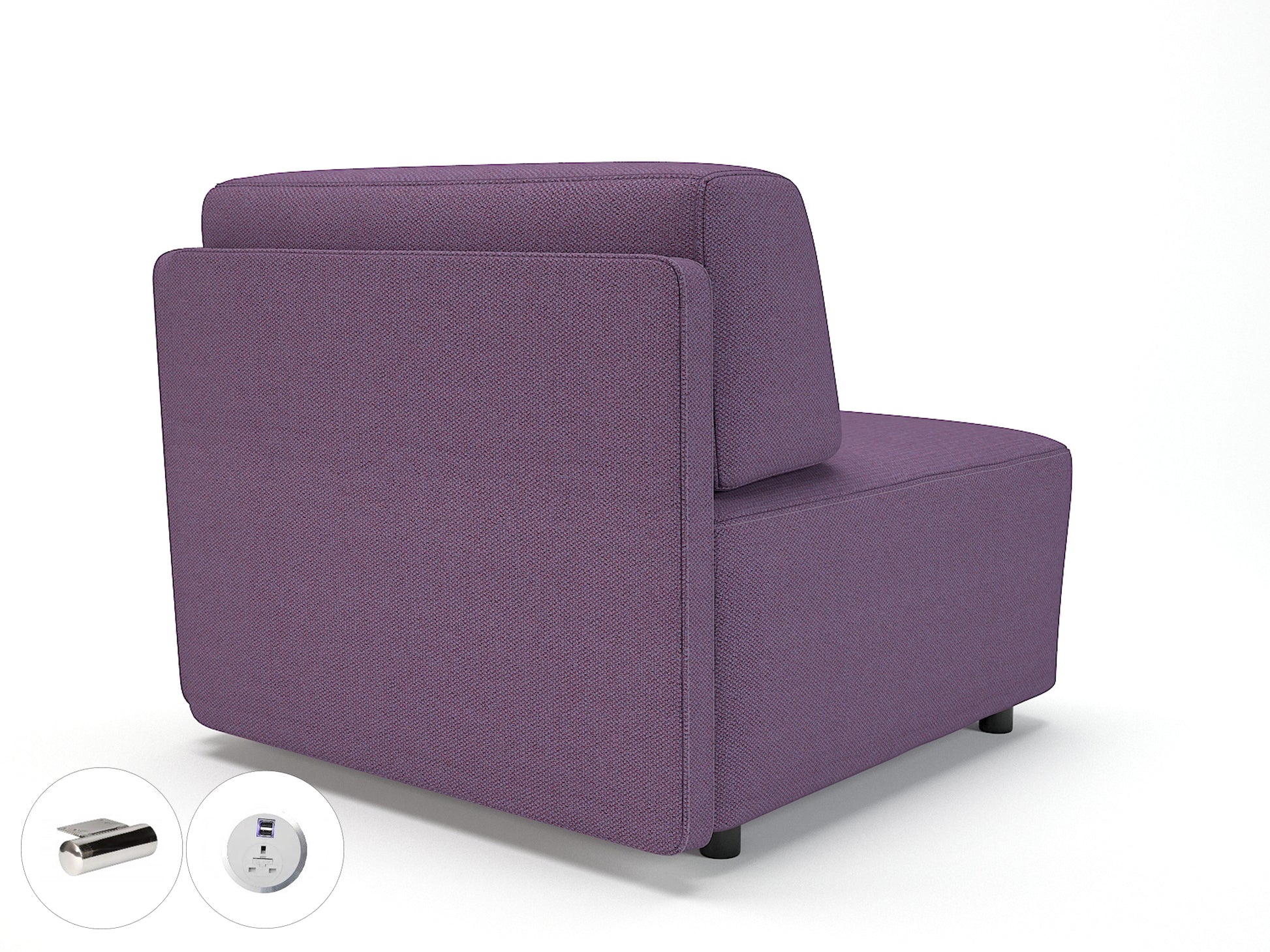 Loomis 87cm Wide Corner Unit in Camira Era Fabric with Socket