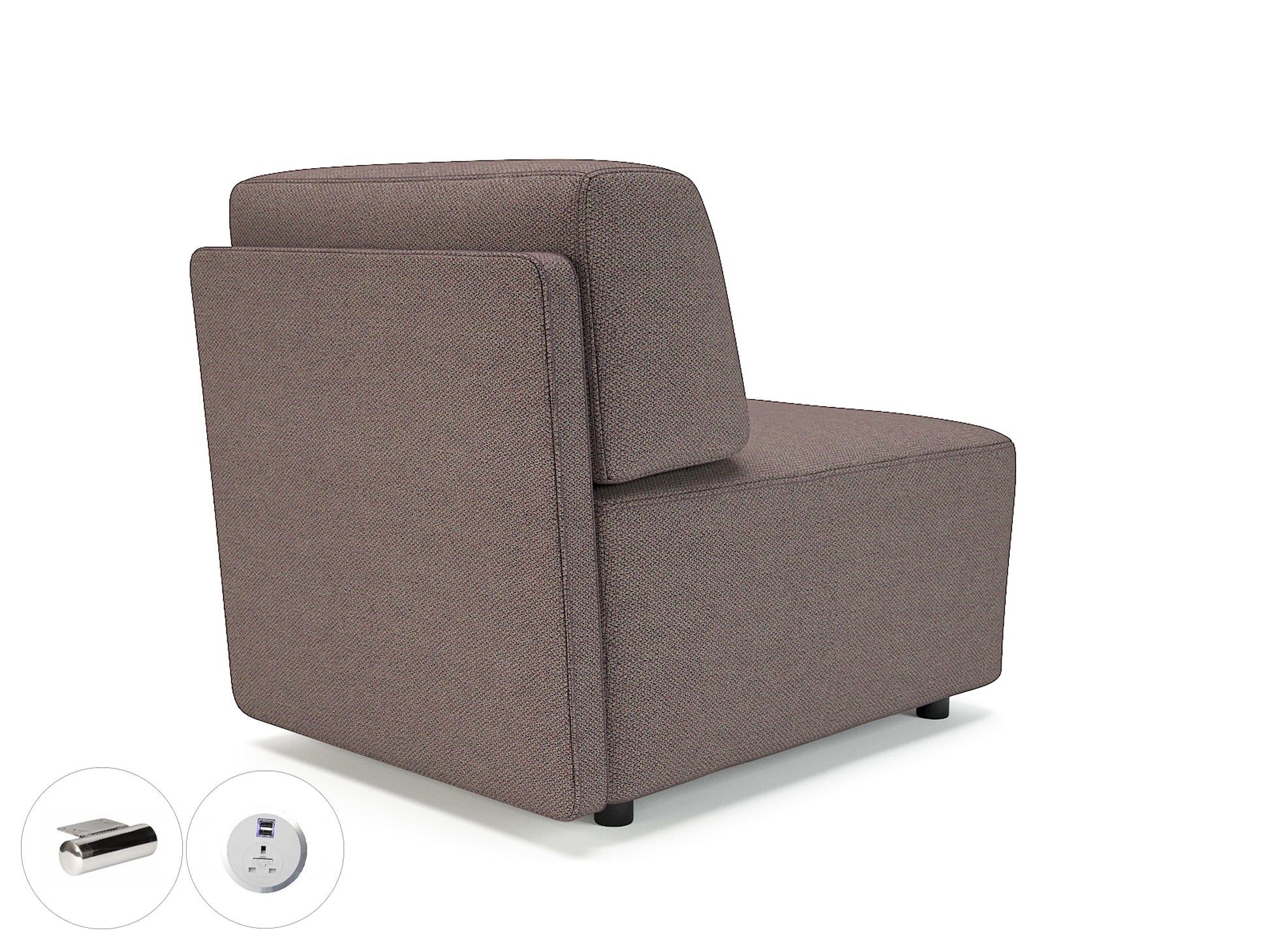 Loomis 65cm Wide Modular Unit in Camira Era Fabric with Socket