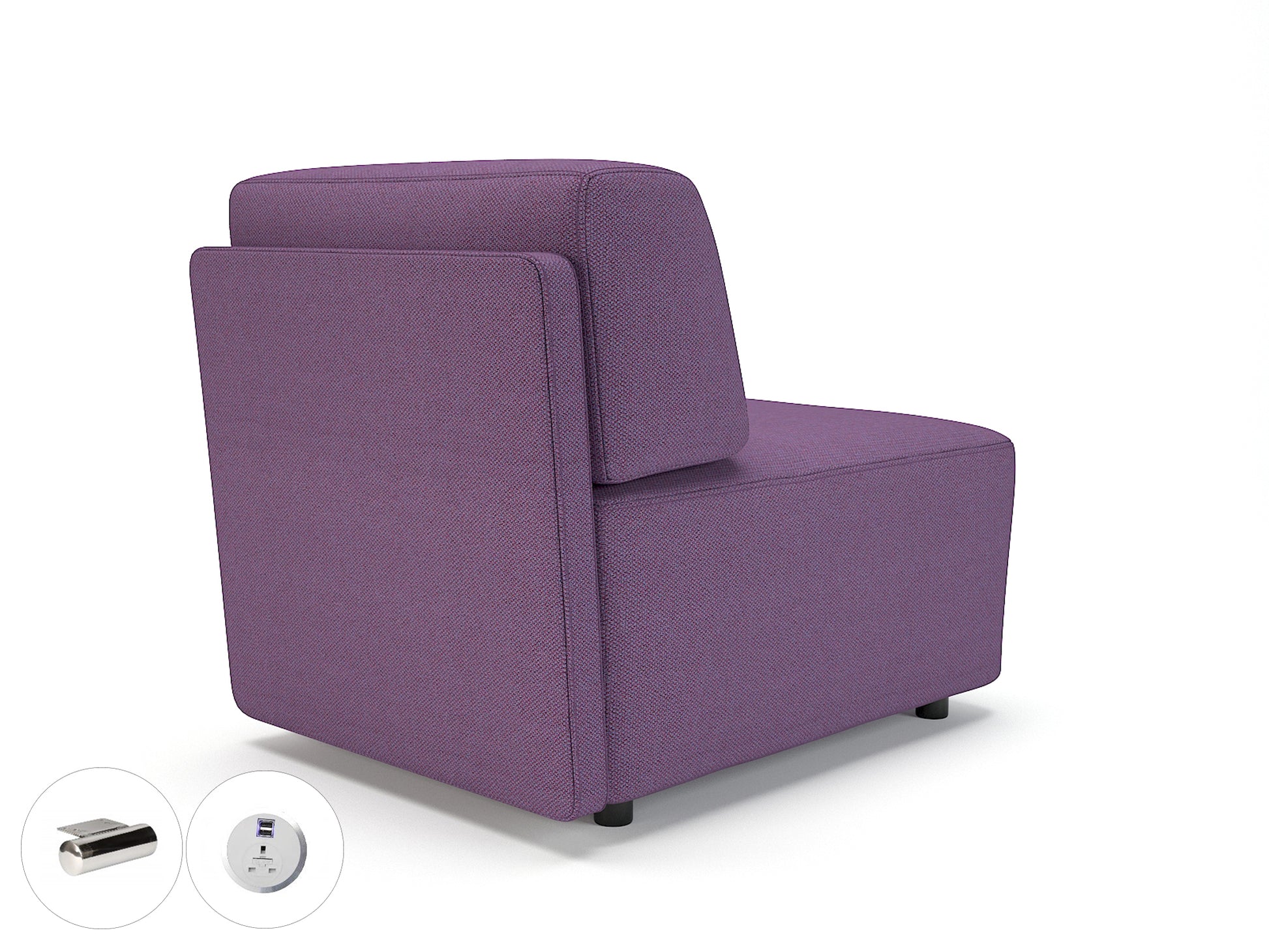 Loomis 65cm Wide Modular Unit in Camira Era Fabric with Socket