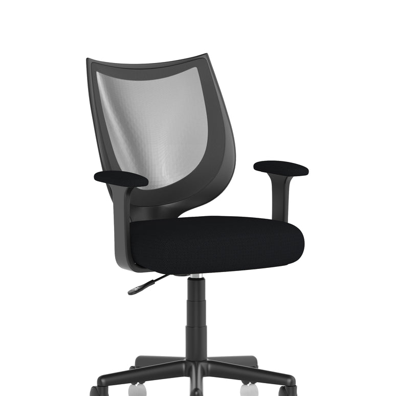 Camden Medium Back Black Mesh Task Operator Office Chair With Arms