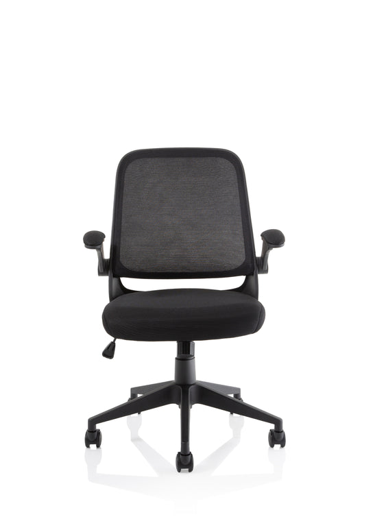 Crew Task Operator Mesh Chair With Folding Arms