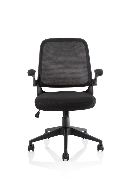 Crew Task Operator Mesh Chair With Folding Arms