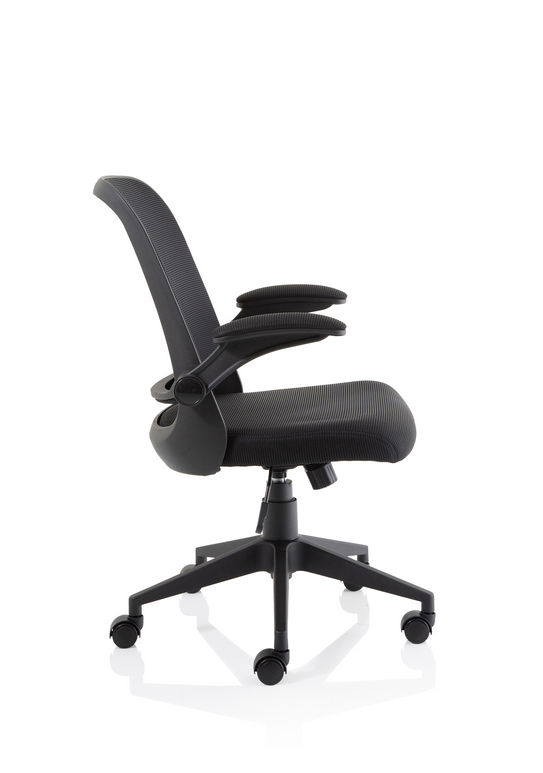 Crew Task Operator Mesh Chair With Folding Arms