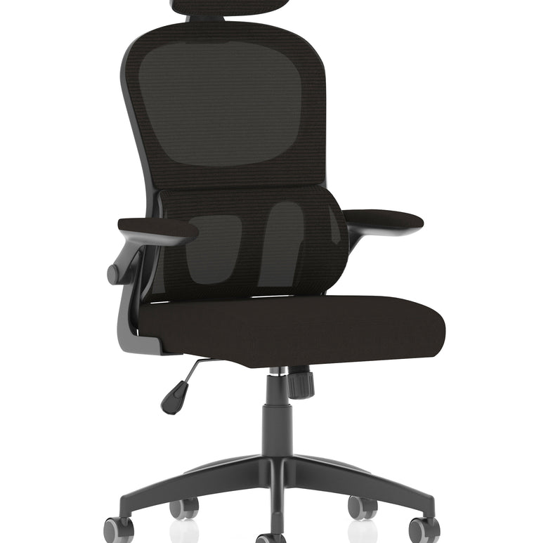 Iris Task Operator Mesh Back Fabric Seat With Headrest