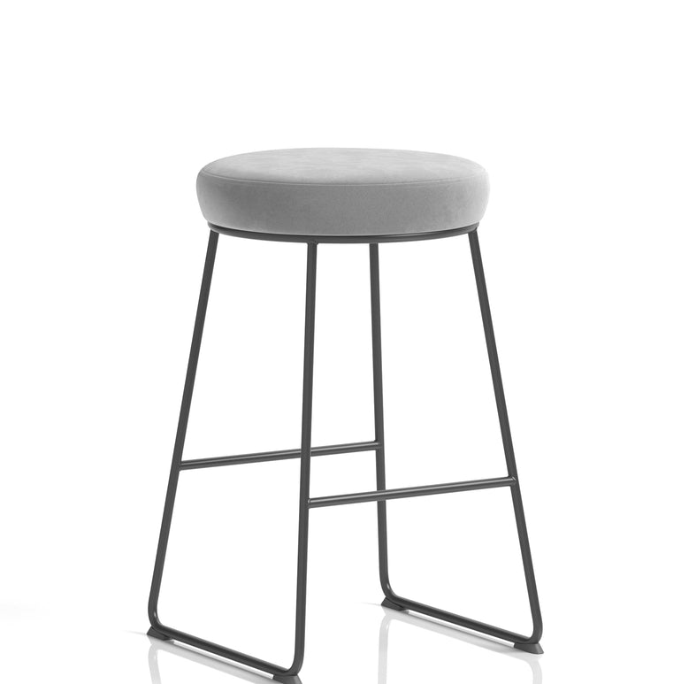 Turin Black Frame Fabric Seat Stool Chair