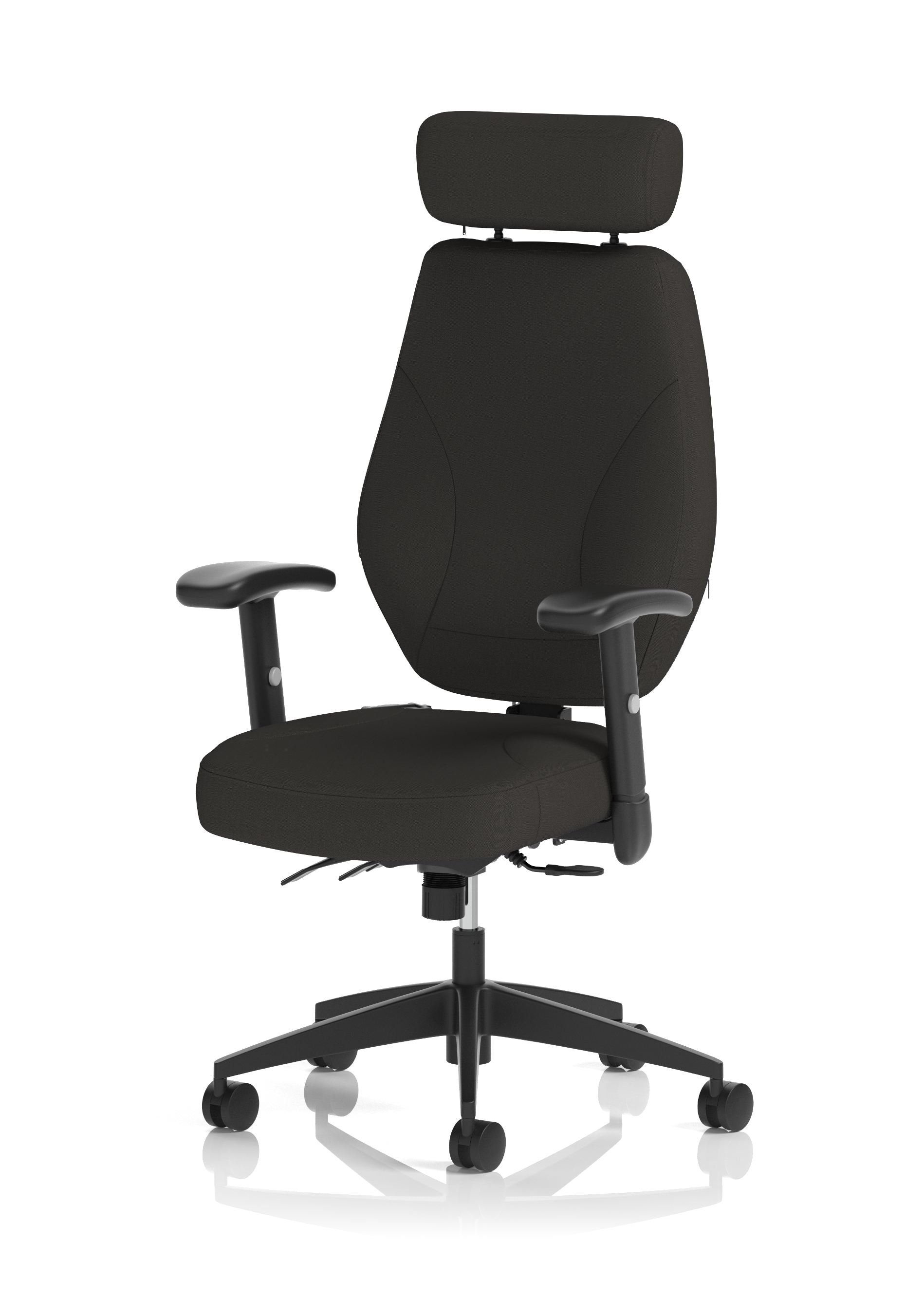 Nexus High Back Chair With Headrest Black Fabric