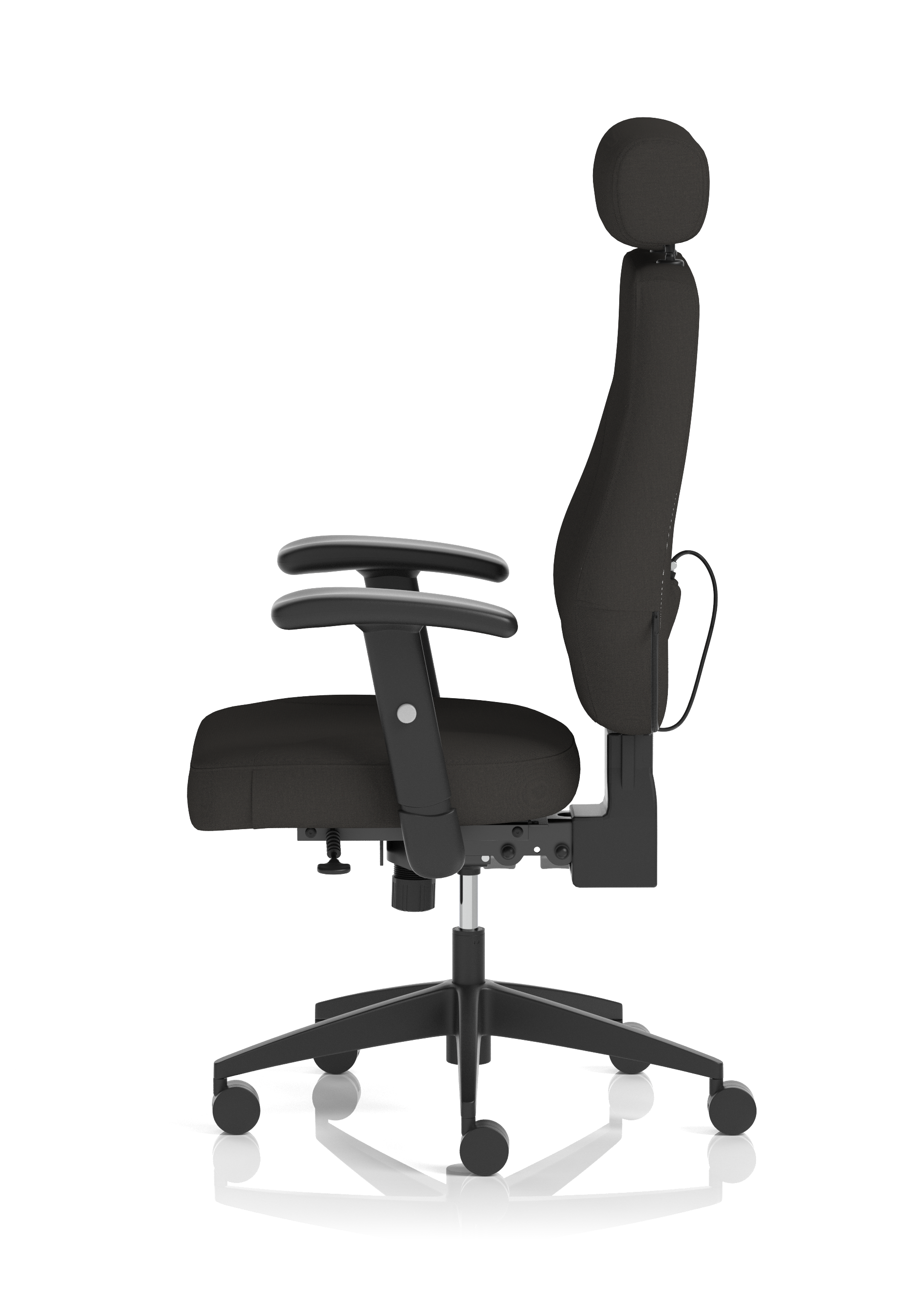 Nexus High Back Chair With Headrest Black Fabric