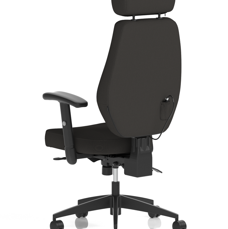 Nexus High Back Black Fabric Ergonomic Task Operator Office Chair with Arms and Headrest