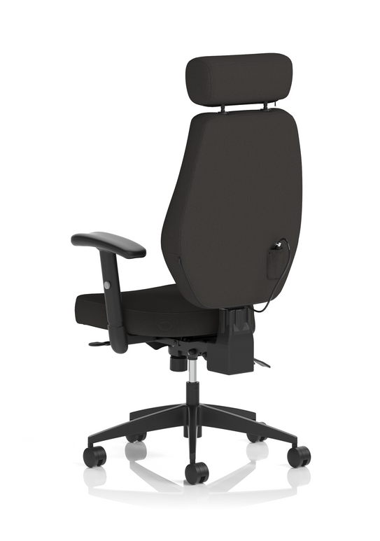 Nexus High Back Chair With Headrest Black Fabric