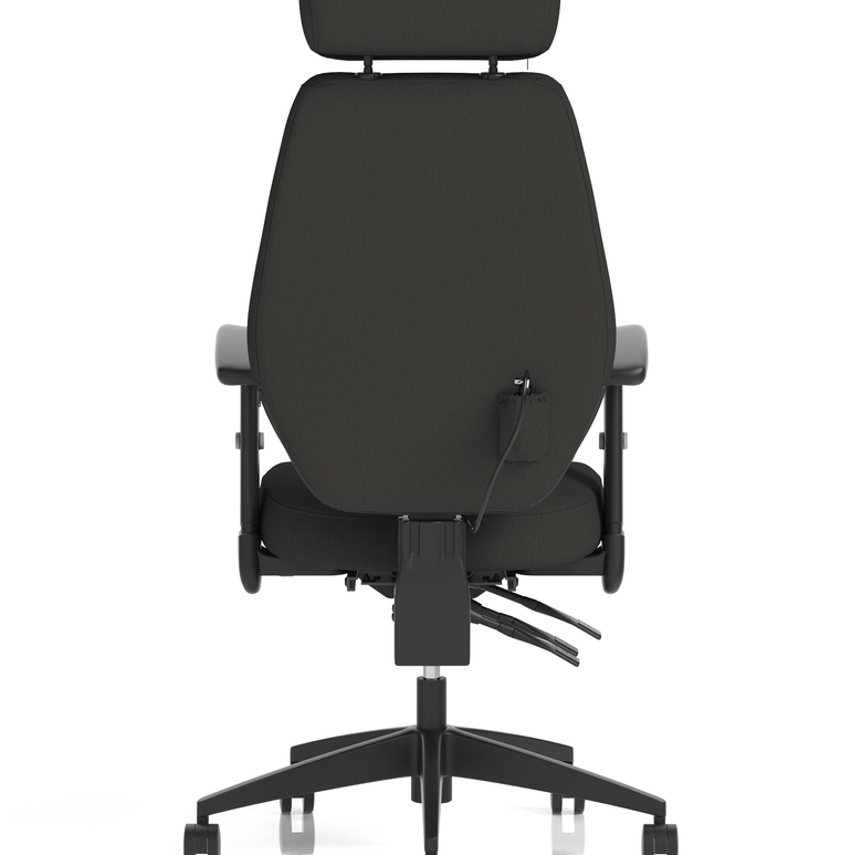 Nexus High Back Black Fabric Ergonomic Task Operator Office Chair with Arms and Headrest