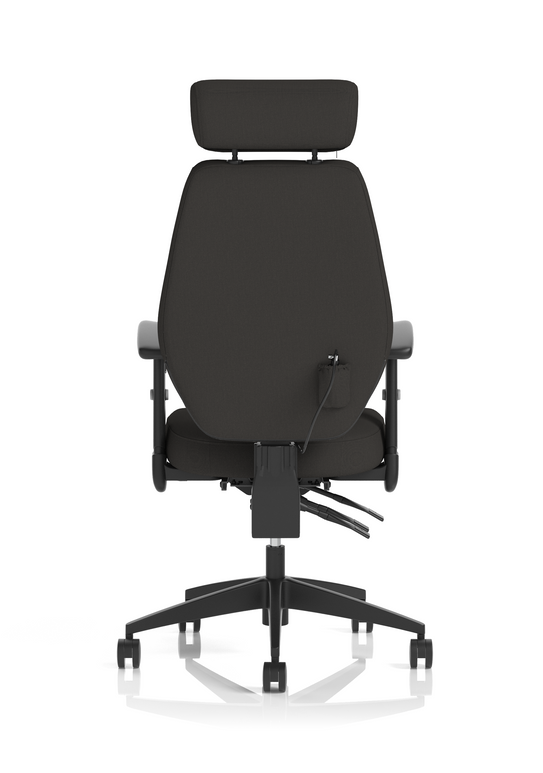 Nexus High Back Chair With Headrest Black Fabric