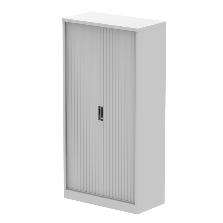 Qube Side Tambour Cupboard With Shelves