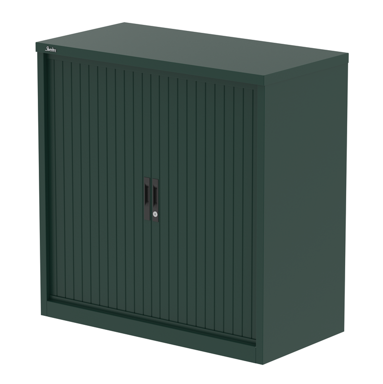 Qube Side Tambour Cupboard With Shelves