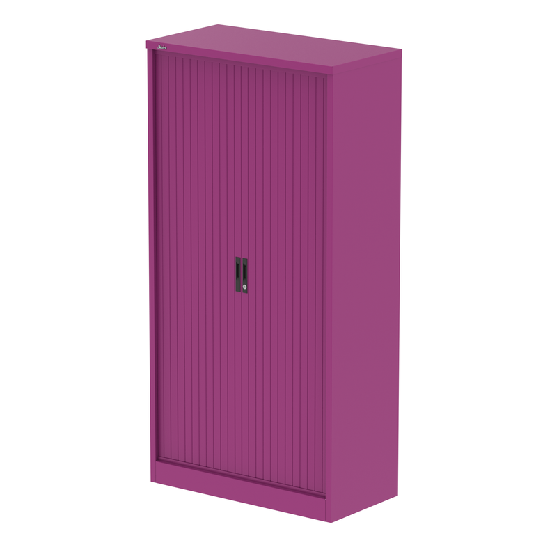 Qube Side Tambour Cupboard With Shelves