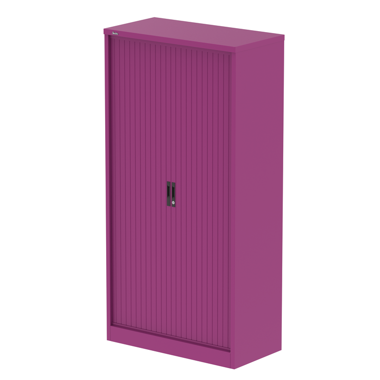 Qube Side Tambour Cupboard With Shelves