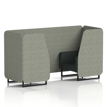Rivet - Vitreous Panels And Charcoal Sofa