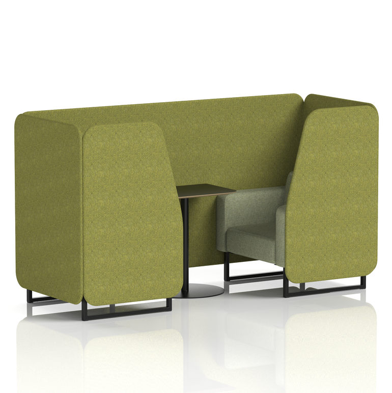 Brixworth Booth With Black Legs And Black Table In Two Tone