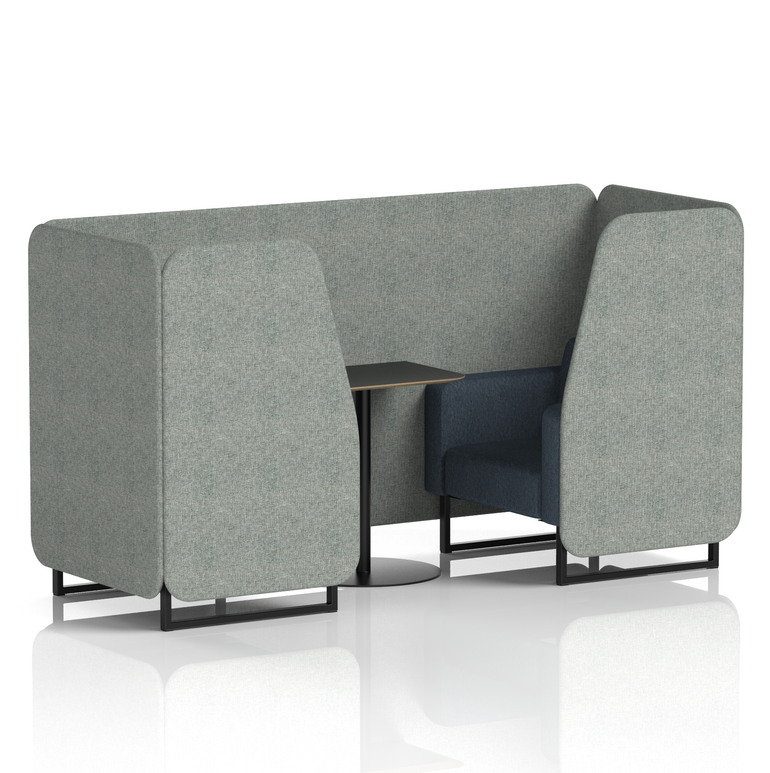 Brixworth Booth With Black Legs And Black Table In Two Tone
