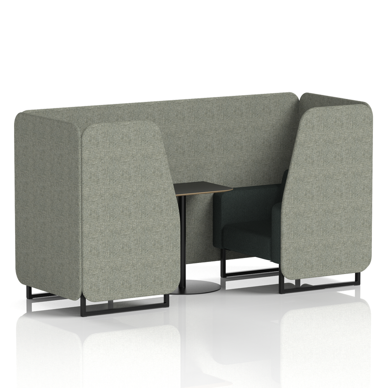 Brixworth Booth With Black Legs And Black Table In Two Tone
