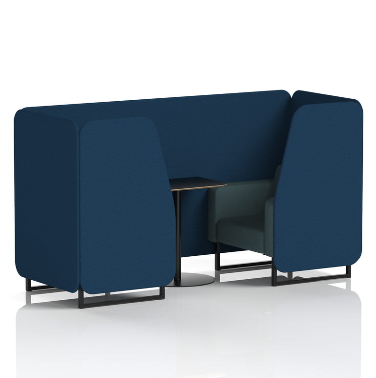 Brixworth Booth With Black Legs And Black Table In Two Tone