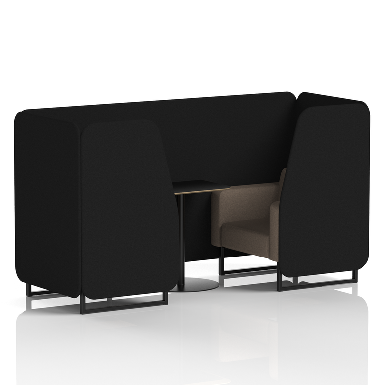 Brixworth Booth With Black Legs And Black Table In Two Tone