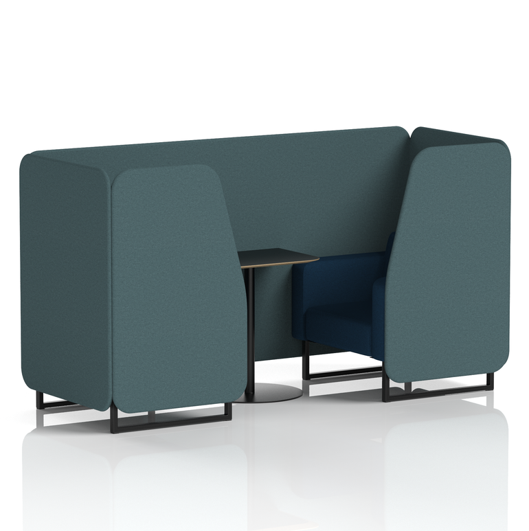 Brixworth Booth With Black Legs And Black Table In Two Tone