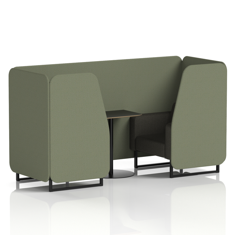 Brixworth Booth With Black Legs And Black Table In Two Tone