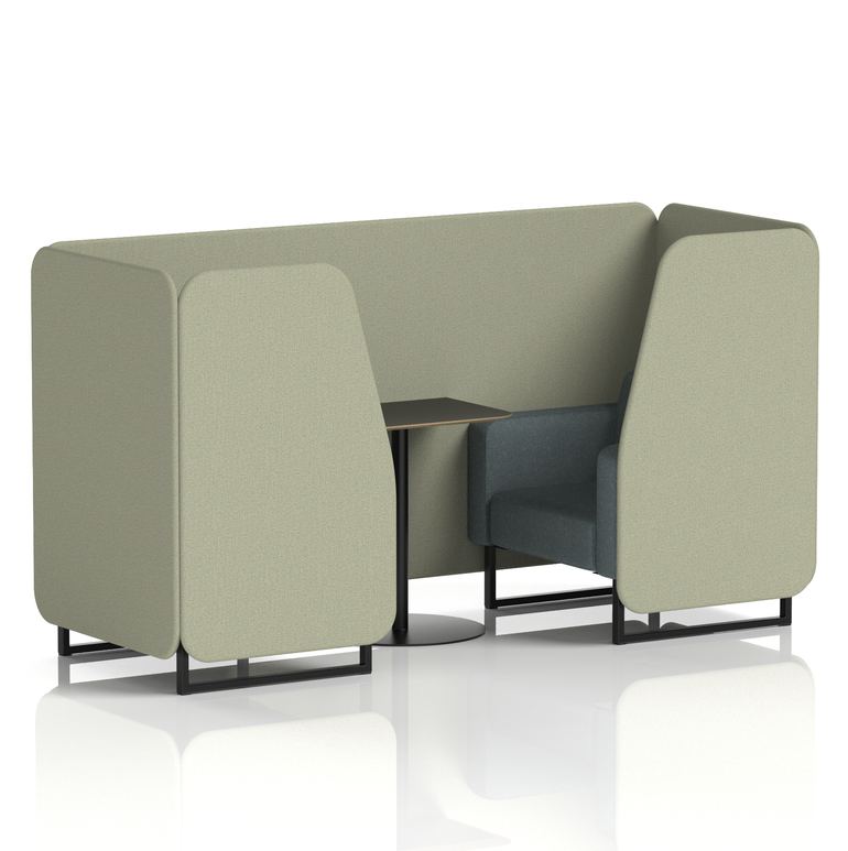 Brixworth Booth With Black Legs And Black Table In Two Tone