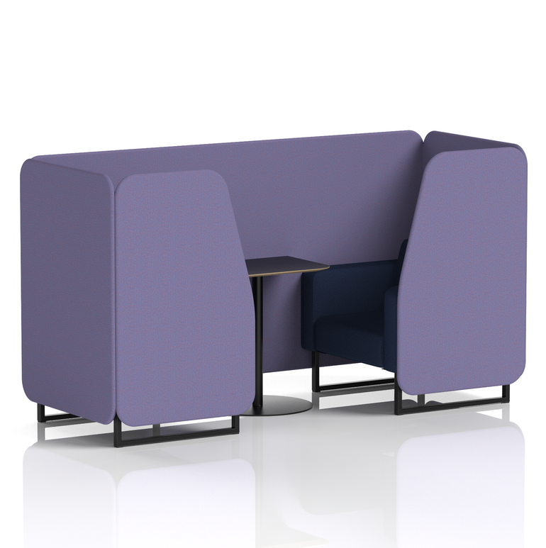Brixworth Booth With Black Legs And Black Table In Two Tone
