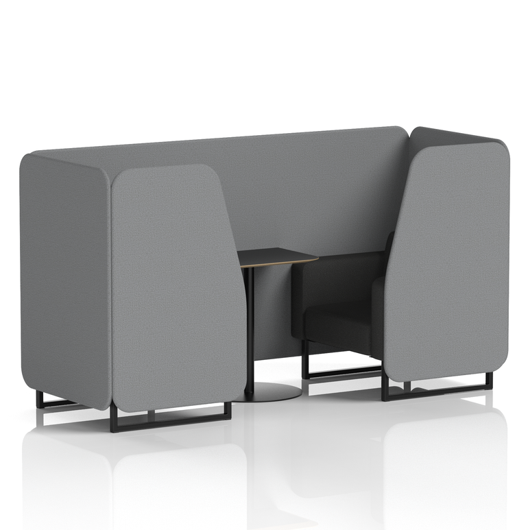 Brixworth Booth With Black Legs And Black Table In Two Tone