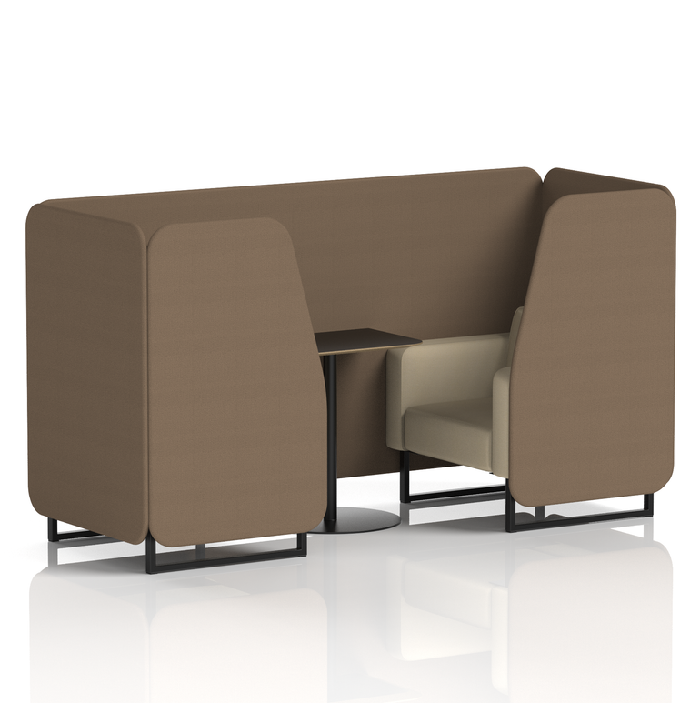 Brixworth Booth With Black Legs And Black Table In Two Tone