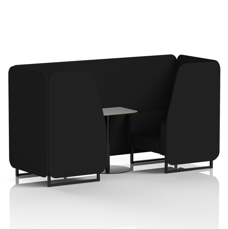 Brixworth Booth With Black Legs And Grey Table In Single Tone