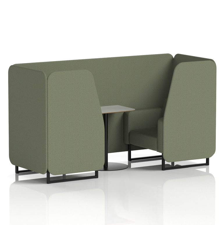 Brixworth Booth With Black Legs And Grey Table In Single Tone