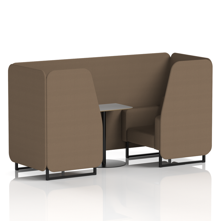 Brixworth Booth With Black Legs And Grey Table In Single Tone