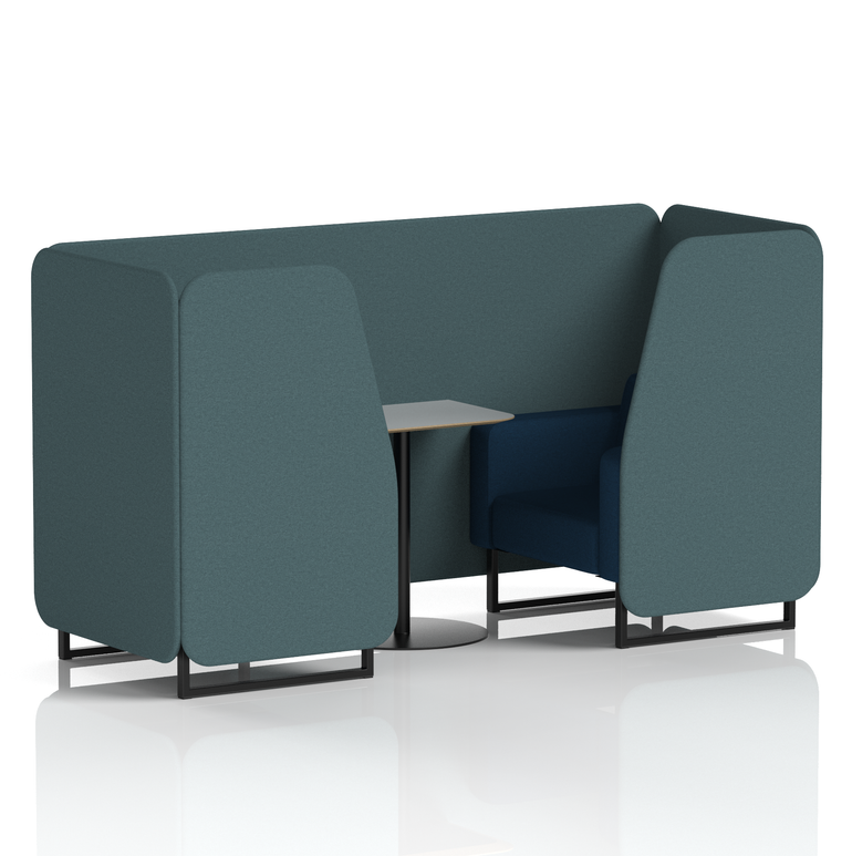 Brixworth Booth With Black Legs And Grey Table In Two Tone
