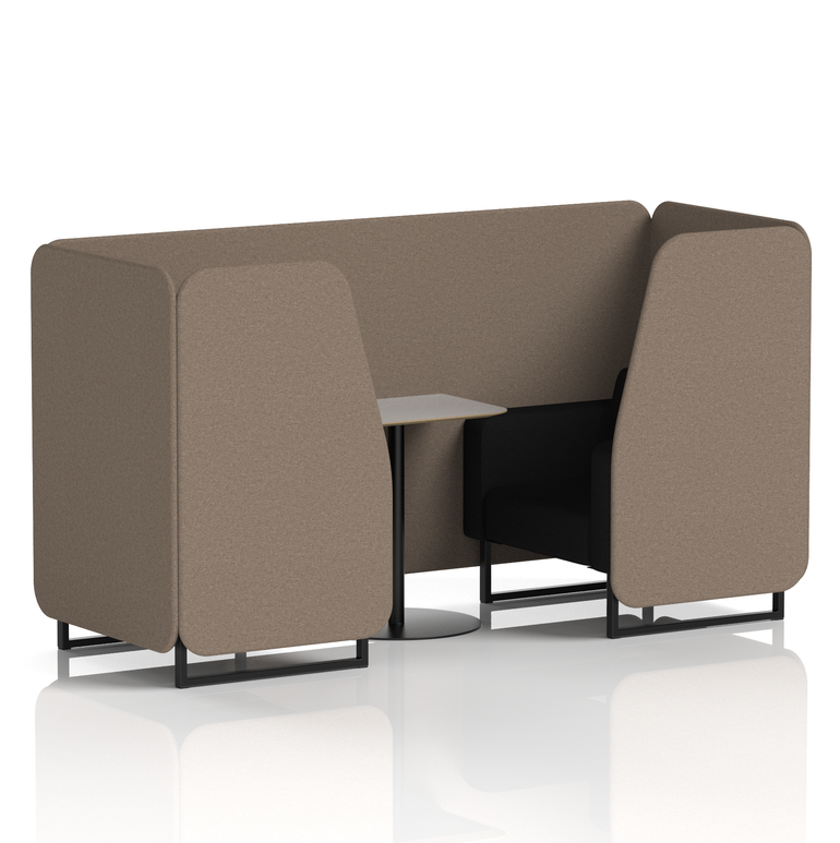 Brixworth Booth With Black Legs And Grey Table In Two Tone