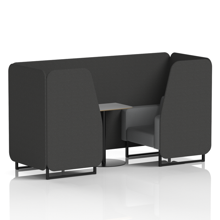 Brixworth Booth With Black Legs And Grey Table In Two Tone