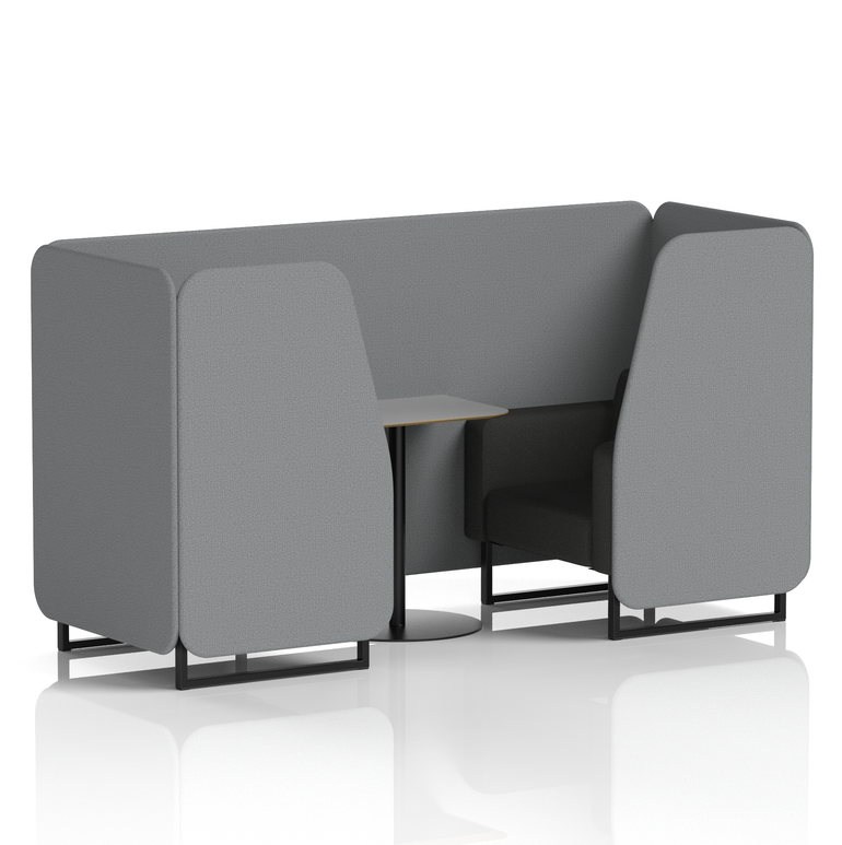 Brixworth Booth With Black Legs And Grey Table In Two Tone