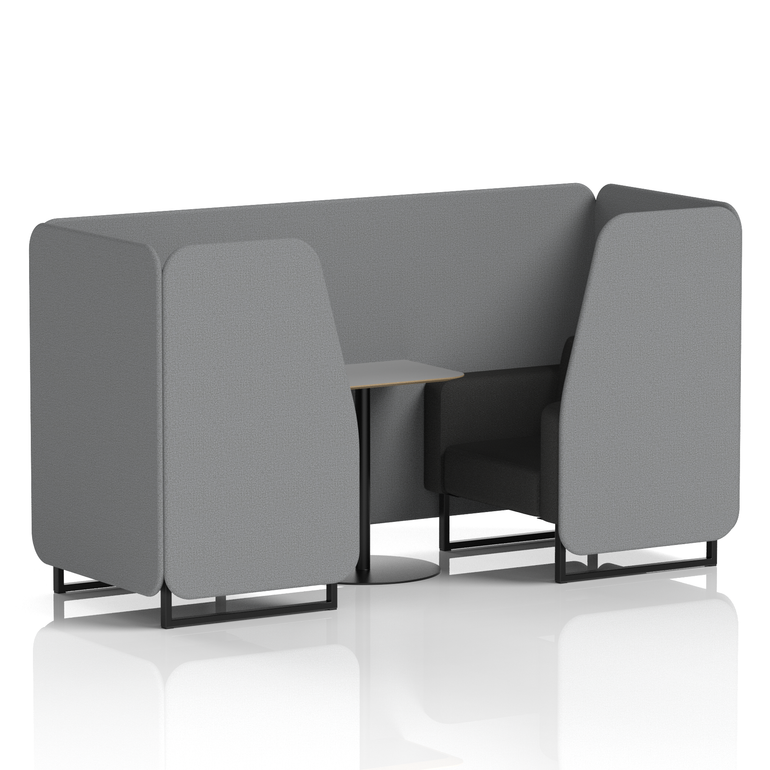 Brixworth Booth With Black Legs And Grey Table In Two Tone